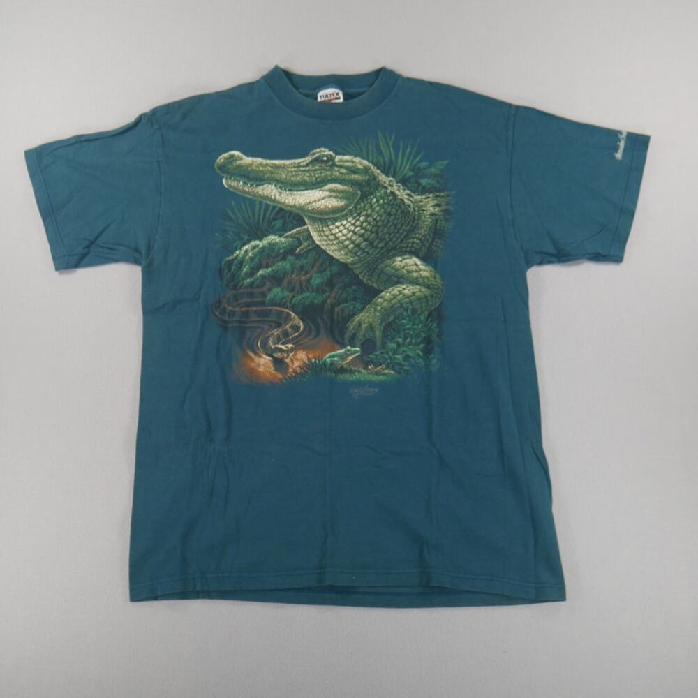Vintage Y2K Tultex Alligator & Python Indian Reservation Graphic Mens Size XL - Picture 1 of 10
